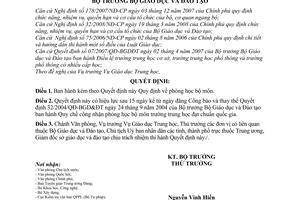 Quyết định 37/2008/QĐ-BGDĐT quy định về phòng học bộ môn