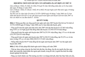 Nghị quyết 07/2008/NQ-HĐND tổng quyết toán ngân sách năm 2007 huyện Cần Giờ