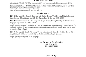 Quyết định 1349/QĐ-UBND xét chọn, trao giải thưởng Trương Vĩnh Ký