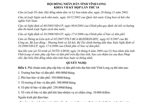 Nghị quyết 79/2008/NQ-HĐND phụ cấp bảo vệ dân phố Vĩnh Long