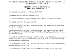 Nghị quyết 09/2008/NQ-HĐND sửa đổi phí lệ phí Lào Cai