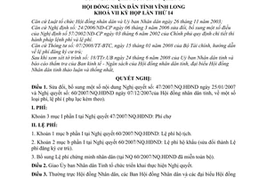 Nghị quyết 74/2008/NQ-HĐND sửa đổi phí, lệ phí