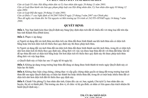 Quyết định 46/2008/QĐ-UBND diện tích đất tối thiểu từng loại đất trên địa bàn tỉnh Khánh Hòa
