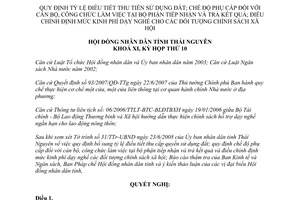 Nghị Quyết 11/2008/NQ-HĐND tỷ lệ điều tiết thu tiền sử dụng đất Thái Nguyên