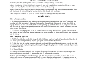 Quyết định 1127/QĐ-UBND năm 2008 vị trí quyền hạn cơ cấu tổ chức biên chế Sở Nội Vụ Yên Bái