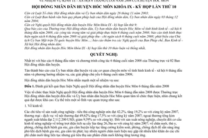 Nghị quyết 46/2008/NQ-HĐND nhiệm vụ kinh tế - xã hội 6 tháng cuối năm 2008 của huyện Hóc Môn