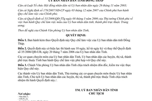 Quyết định 23/2008/QĐ-UBND Quy chế làm việc của Uỷ ban nhân dân Đồng Tháp