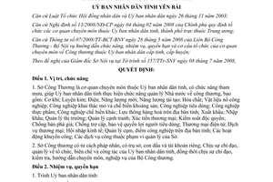 Quyết định 1128/QĐ-UBND 2008 vị trí chức năng nhiệm vụ cơ cấu tổ chức biên chế Sở Công Thương Yên Bái