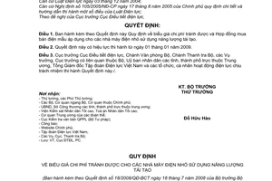 Quyết định 18/2008/QĐ-BCT quy định biểu giá chi phí tránh được và hợp đồng mua bán điện mẫu áp dụng các nhà máy điện nhỏ sử dụng năng lượng tái tạo