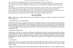 Quyết định 1126/2008/QĐ-UBND miễn thu phí, lệ phí theo Chỉ thị 24/2007/CT-TTg mi