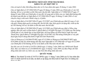 Nghị quyết 96/2008/NQ-HĐND hỗ trợ di dân tái định cư Khu kinh tế Nghi Sơn Thanh Hóa