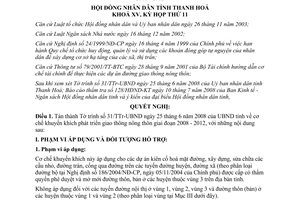 Nghị quyết số 94/2008/NQ-HĐND khuyến khích phát triển giao thông nông thôn
