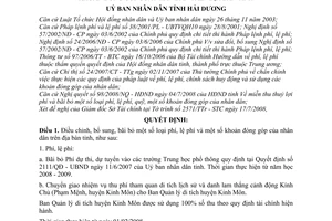 Quyết định 39/2008/QĐ-UBND điều chỉnh, bãi bỏ phí, lệ phí