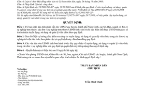 Quyết định 12B/2008/QĐ-UBND phân cấp tuyển dụng, sử dụng và quản lý viên chức