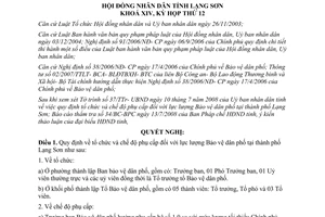 Nghị quyết 10/2008/NQ-HĐND phụ cấp Bảo vệ dân phố tỉnh Lạng Sơn