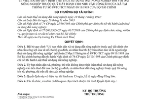 Quyết định 58/2008/QĐ-BTC bãi bỏ quy định thu thuế sử dụng đất nông nghiệp đối với đất nông nghiệp thuộc quỹ đất dành cho nhu cầu công ích