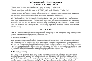 Nghị quyết 223/2008/NQ-HĐND nâng cao chất lượng hoạt động giáo dục đào tạo Sơn La