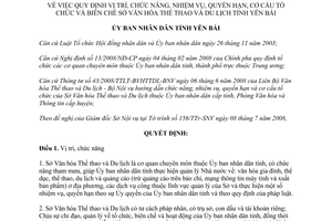 Quyết định số 1175/QĐ-UBND vị trí chức năng nhiệm vụ quyền hạn biên chế Sở Văn hóa Thể thao Yên Bái
