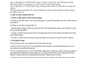 Thông tư 09/2008/TT-BCT hướng dẫn nghị định thương mại điện tử cung cấp thông tin giao kết hợp đồng trên website thương mại điện tử
