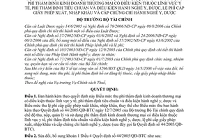 Quyết định 59/2008/QĐ-BTC chế độ thu, nộp, quản lý và sử dụng phí thẩm định kinh doanh thương mại có điều kiện thuộc lĩnh vực y tế