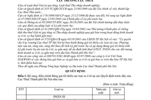 Quyết định 9481/QĐ-CT-THNVDT bổ sung bảng giá tối thiểu ô tô