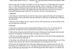 Chỉ thị 40/2008/CT-BGDĐT phát động phong trào thi đua xây dựng trường học thân thiện học sinh tích cực trường phổ thông giai đoạn 2008-2013
