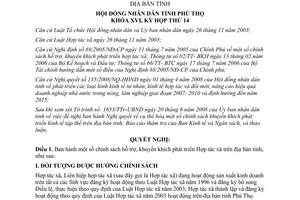 Nghị quyết số 142/2008/NQ-HĐND hỗ trợ  khuyến khích phát triển hợp tác xã  Phú Thọ 2008