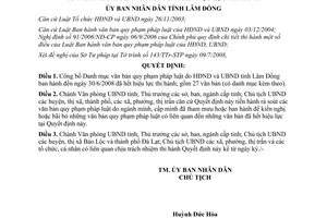 Quyết định 1982/QĐ-UBND năm 2008 văn bản quy phạm pháp luật Lâm Đồng hết hiệu lực
