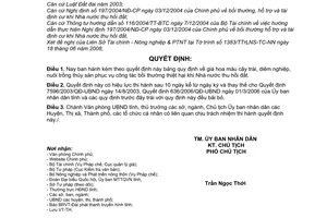 Quyết định 43/2008/QĐ-UBND giá hoa màu cây trái, diêm nghiệp,nuôi trồng thủy sản