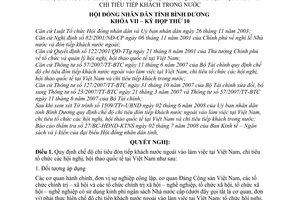 Nghị quyết 13/2008/NQ-HĐND7 chế độ chi tiêu đón tiếp khách nước ngoài