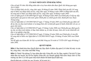 Quyết định 24/2008/QĐ-UBND phân cấp quản lý tổ chức bộ máy