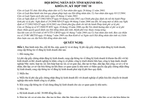 Nghị quyết 13/2008/NQ-HĐND chế độ thu  nộp  quản lý  sử dụng lệ phí cấp giấy chứng nhận đăng ký kinh doanh cung cấp thông tin đăng ký kinh doanh