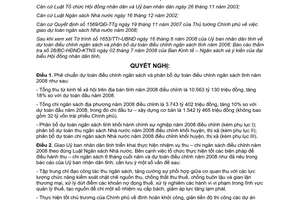 Nghị quyết 02/2008/NQ-HĐND7 phân bổ dự toán điều chỉnh ngân sách 2008 Bình Dương