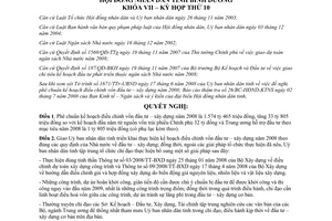 Nghị quyết 03/2008/NQ-HĐND7 kế hoạch điều chỉnh vốn đầu tư xây dựng 2008 Bình Dương
