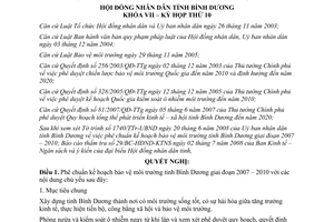 Nghị quyết 07/2008/NQ-HĐND7 kế hoạch bảo vệ môi trường Bình Dương 2007-2010