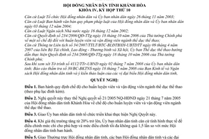 Nghị quyết 08/2008/NQ-HĐND chế độ cho huấn luyện viên vận động viên ngành thể dục thể thao