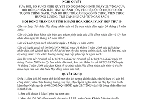 Nghị quyết 19/2008/NQ-HĐND hỗ trợ đối tượng chính sách cán bộ hưu trí công viên chức Khánh Hòa