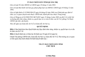 Quyết định 18/2008/QĐ-UBND nhiệm vụ, quyền hạn và cơ cấu tổ chức của Sở Y tế