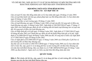 Nghị quyết 16/2008/NQ-HĐND7 chế độ thu nộp quản lý sử dụng phí bảo vệ môi trường