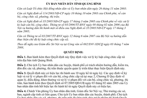 Quyết định 07/2008/QĐ-UBND xử lý kỷ luật công chức cấp xã Quảng Bình