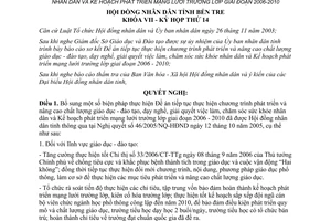 Nghị quyết 11/2008/NQ-HĐND bổ sung biện pháp nâng cao chất lượng giáo dục 2006 2010