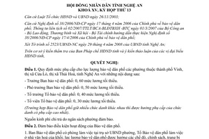 Nghị quyết 229/2008/NQ-HĐND phụ cấp lực lượng Bảo vệ dân phố Nghệ An