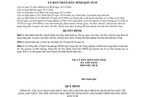 Quyết định 30/2008/QĐ-UBND trình tự thủ tục giao cho thuê thu hồichuyển mục đích