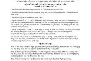 Nghị quyết 02/2008/NQ-HĐND chi hoạt động Hội đồng nhân dân tỉnh Bà Rịa