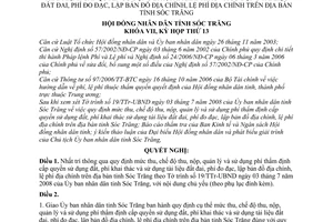 Nghị quyết 13/2008/NQ-HĐND chế độ thu, nộp, quản lý sử dụng phí thẩm định cấp quyền sử dụng đất