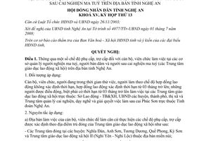 Nghị quyết 234/2008/NQ-HĐND phụ cấp người quản lý người nghiện ma tuý Nghệ An