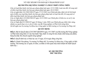 Quyết định 83/2008/QĐ-BNN bãi bỏ văn bản quy phạm pháp luật