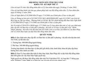 Nghị quyết 07/2008/NQ-HĐND phụ cấp ban bảo vệ dân phố tỉnh Trà Vinh