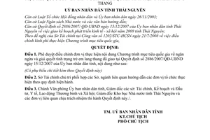 Quyết định 39/2008/QĐ-UBND điều chỉnh đơn vị thực hiện nội dung