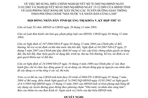 Nghị quyết 14/2008/NQ-HĐND điều chỉnh 7e/2002/NQ-HĐND 6.5/2005/NQ-HĐND giao thông Quảng Trị